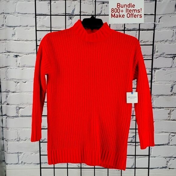 Arizona Jean Sweater Fiery Red Super Soft New - Picture 1 of 6